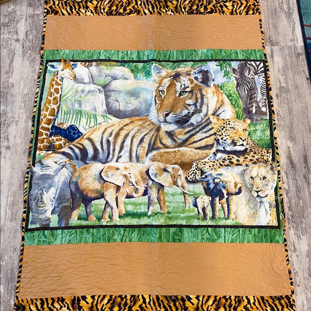 Vintage Safari Quilt or Tapestry